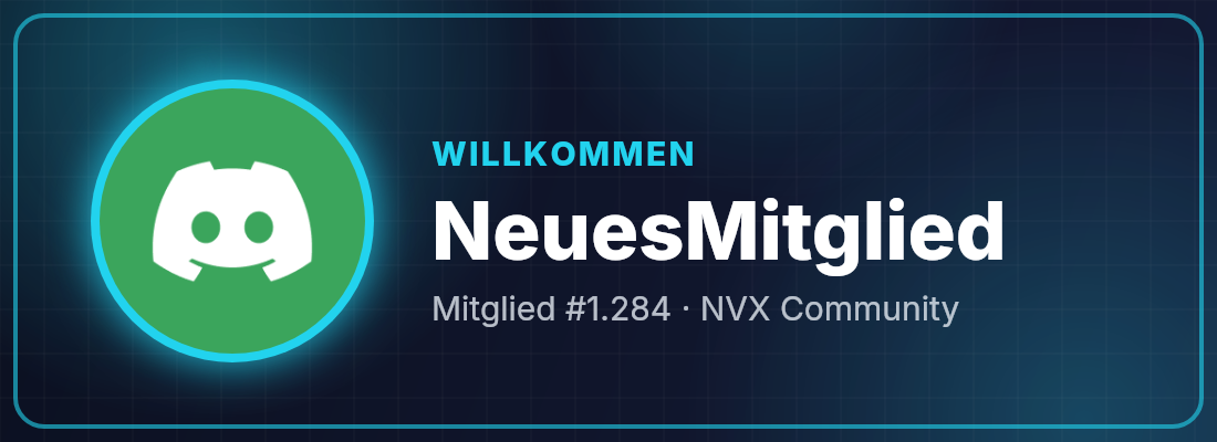Example of a welcome banner with a profile picture